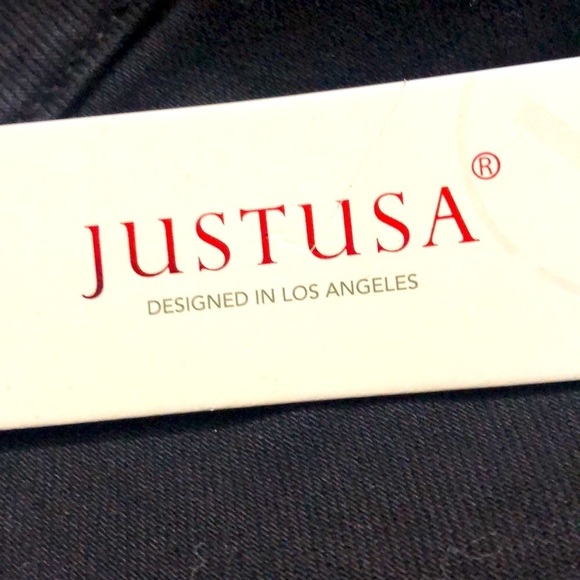 NWT Just USA black denim A Line skirt fray hem pockets front zip M - Picture 8 of 12